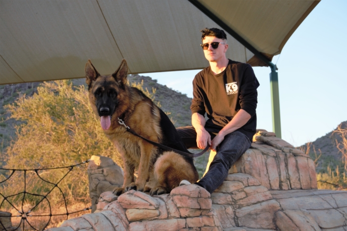 German Shepherd protection dog with handler